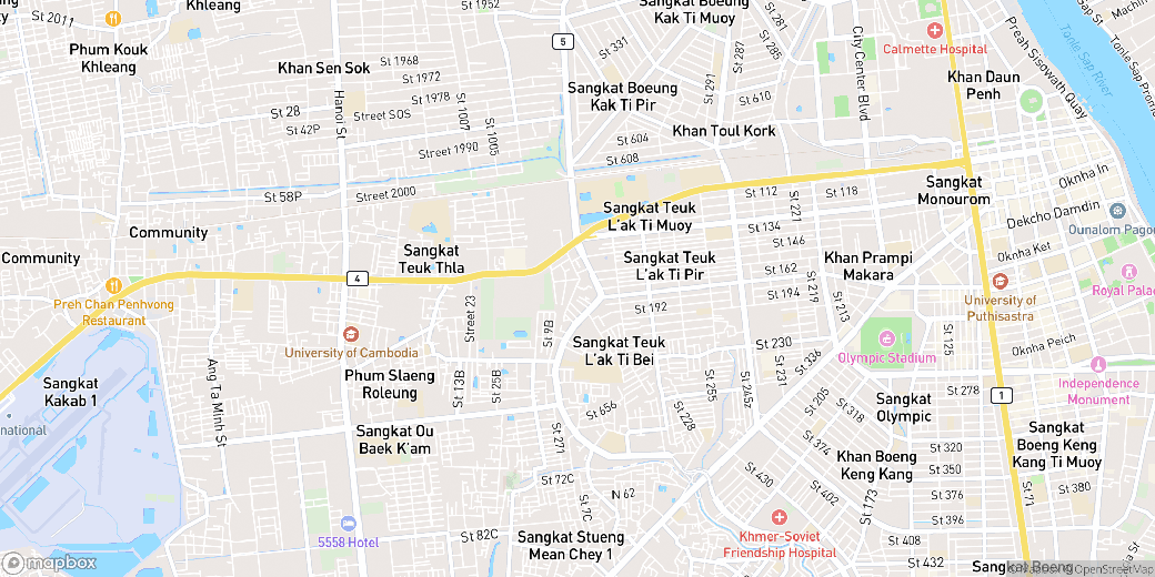 Map of BKK 1, Boeng Keng Kang, Phnom Penh