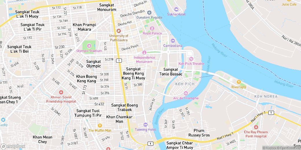 Carte de Phsar Daeum Thkov, Chamkarmon, Phnom Penh