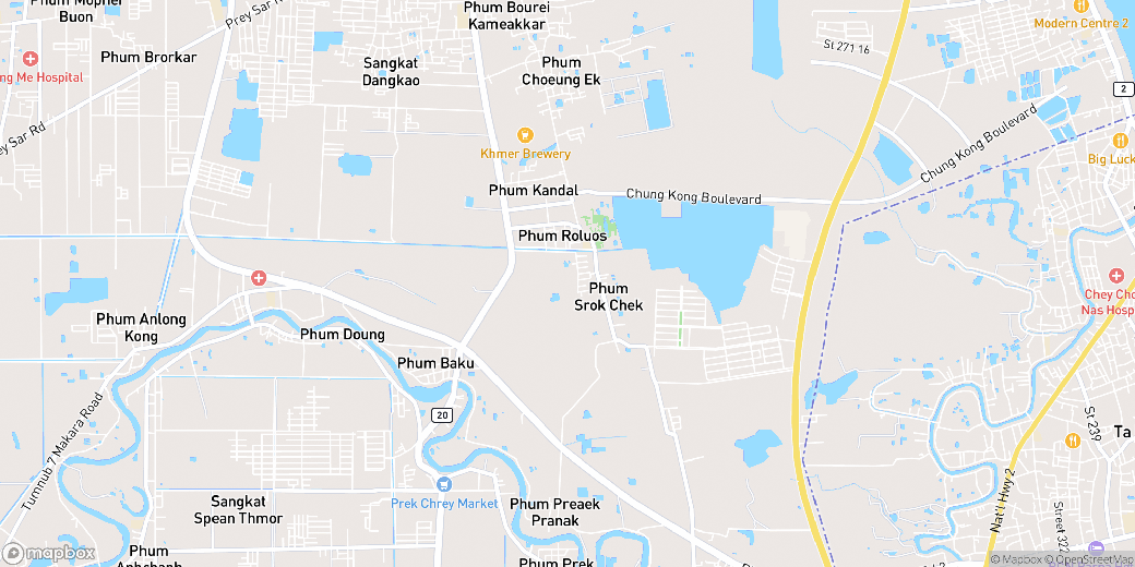 Carte de Prey Veaeng, Dangkao, Phnom Penh