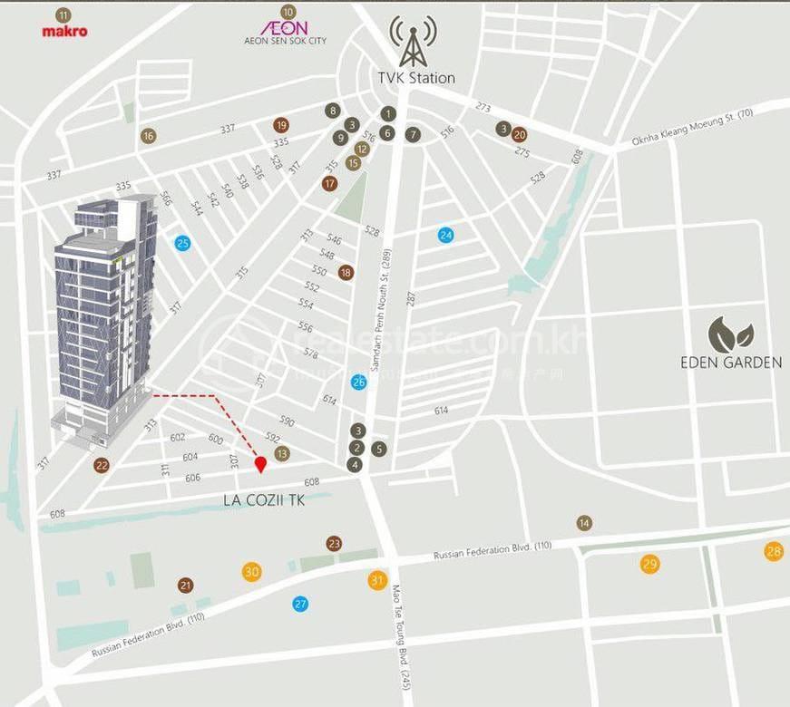 La Cozii TK Condominium | Toul Korkのマンション売り物件 $97,020