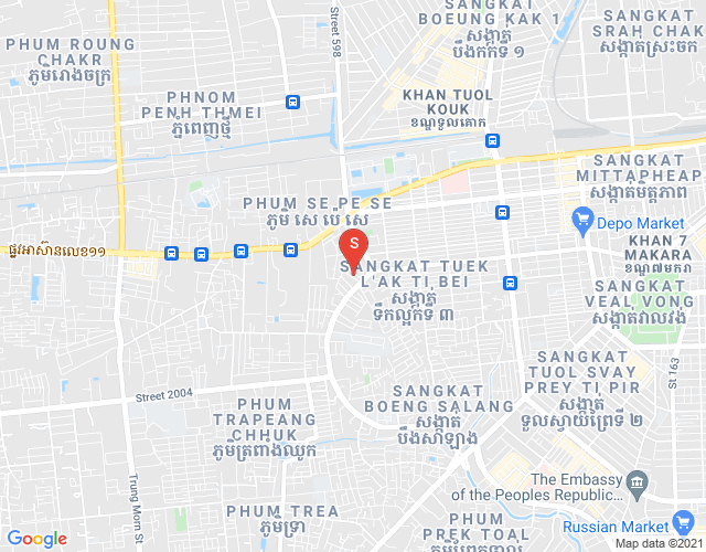 ផែនទី Street Betong, ស្វាយប៉ាក, ឫស្សីកែវ, ភ្នំពេញ