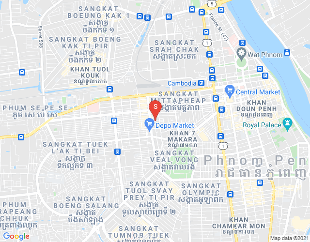 Mapa: Veal Vong, 7 Makara, Phnom Penh