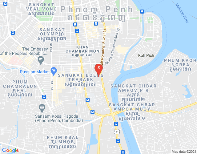 Map of Tonle Bassac, Chamkarmon, Phnom Penh