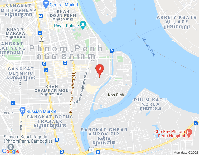 Map of Tonle Bassac, Chamkarmon, Phnom Penh