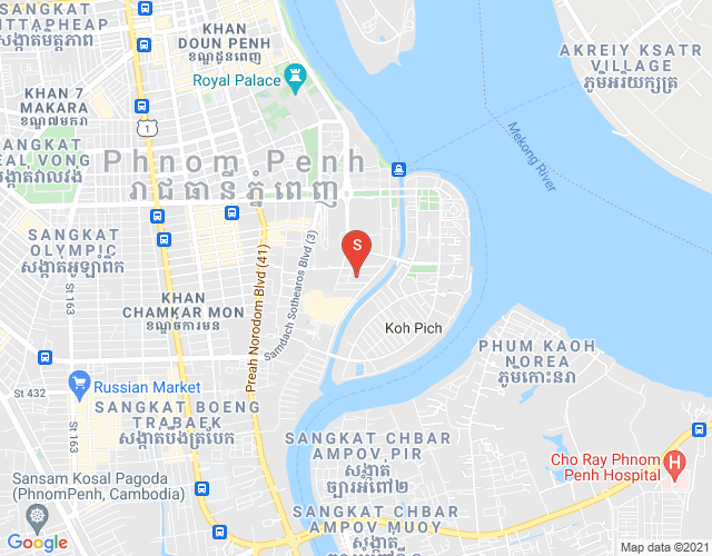 Mapa: Tonle Bassac, Chamkarmon, Phnom Penh