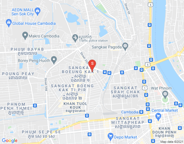 Mapa: Boeung Kak 1, Toul Kork, Phnom Penh