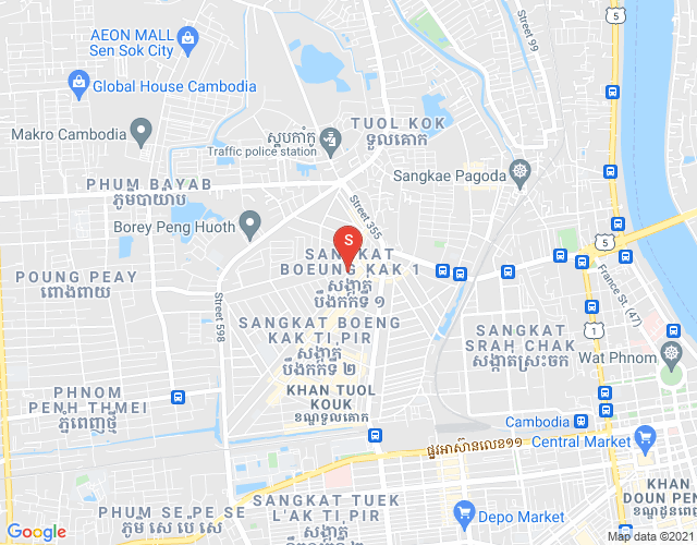 Mapa: Boeung Kak 1, Toul Kork, Phnom Penh