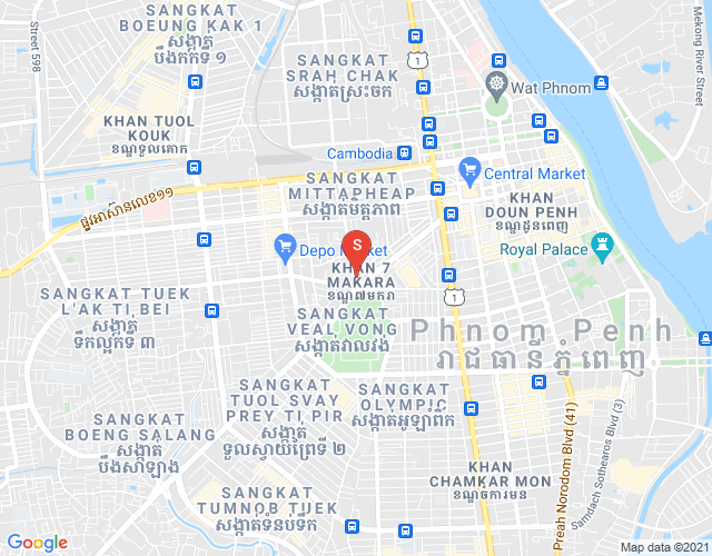 Mapa: St. Czech Republic Blvd (169), Corner St. 164, Veal Vong, 7 Makara, Phnom Penh