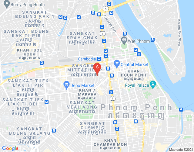 Mapa: Veal Vong, 7 Makara, Phnom Penh