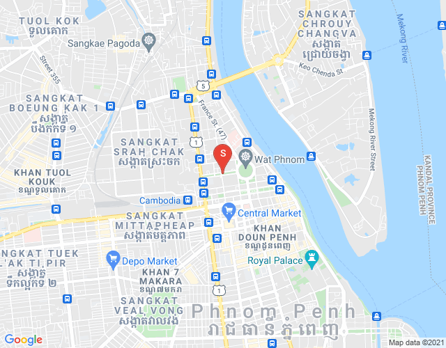 ボンリアン, ドーンペン, プノンペンの地図