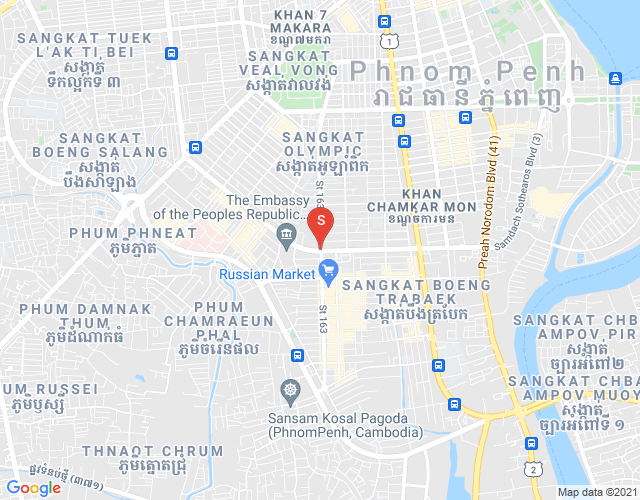 Map of Tonle Bassac, Chamkarmon, Phnom Penh