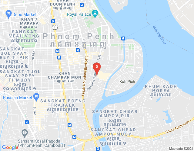 Mapa: Tonle Bassac, Chamkarmon, Phnom Penh