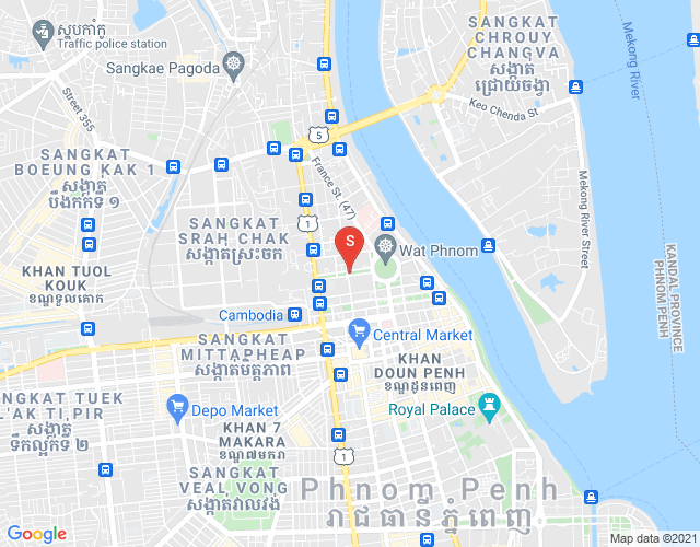 Carte de Phsar Thmei II, Daun Penh, Phnom Penh