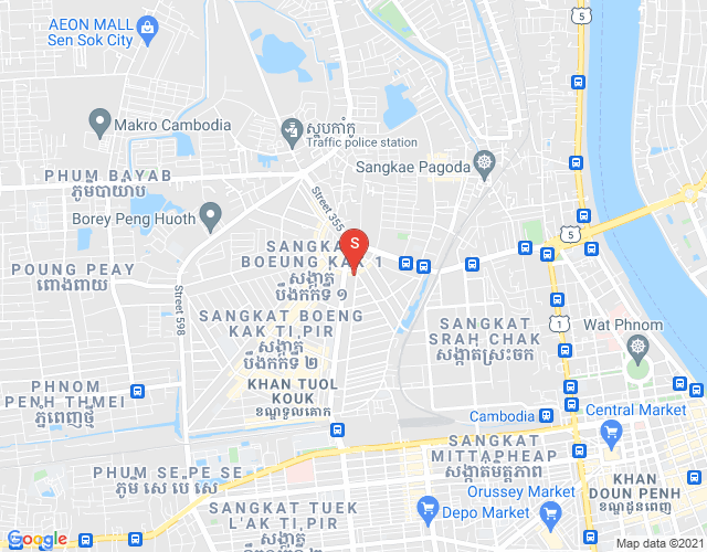 Mapa: Boeung Kak 2, Toul Kork, Phnom Penh