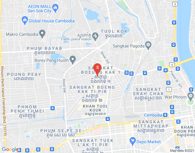 Mapa: 317 Street, Boeung Kak 1, Toul Kork, Phnom Penh