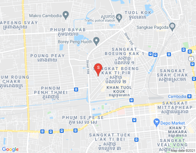 Mapa: Boeng Kak 2, Toul Kork, Phnom Penh