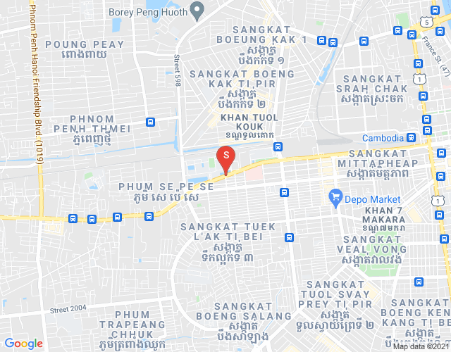 Map of Boeung Kak 1, Toul Kork, Phnom Penh