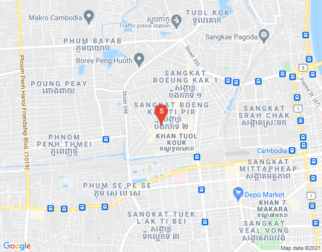 Mapa: Boeung Kak 2, Toul Kork, Phnom Penh