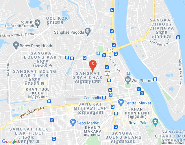 Mapa: Srah Chak, Daun Penh, Phnom Penh