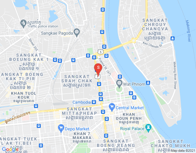 Mapa: Srah Chak, Daun Penh, Phnom Penh