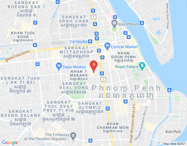 Mapa: Ou Ruessei 1, 7 Makara, Phnom Penh