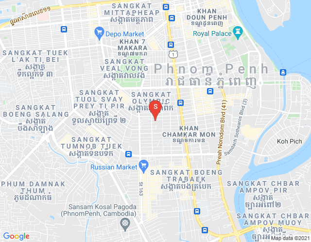 Map of Tonle Bassac, Chamkarmon, Phnom Penh