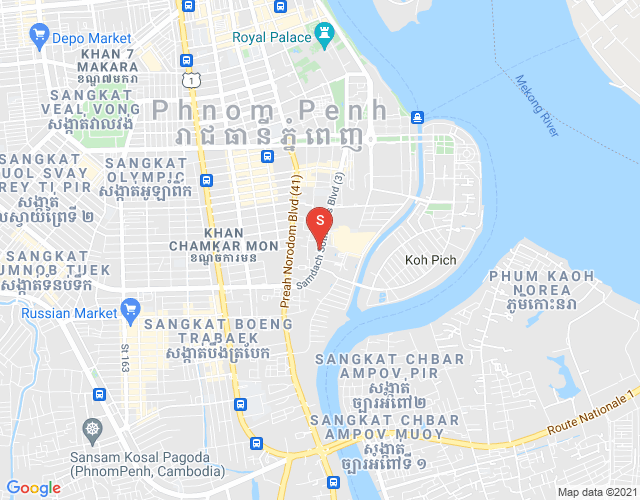 Map of Tonle Bassac, Chamkarmon, Phnom Penh