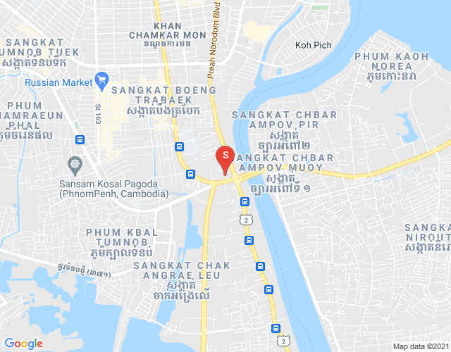 Map of Tonle Bassac, Chamkarmon, Phnom Penh