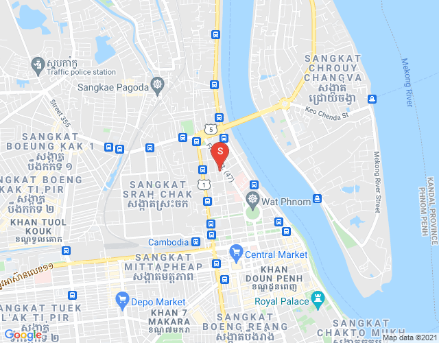 Mapa: Srah Chak, Daun Penh, Phnom Penh
