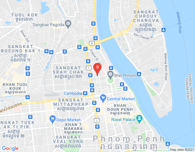 Mapa: Boeng Reang, Daun Penh, Phnom Penh