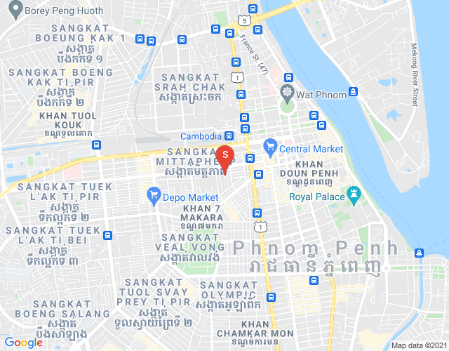 Mapa: Veal Vong, 7 Makara, Phnom Penh