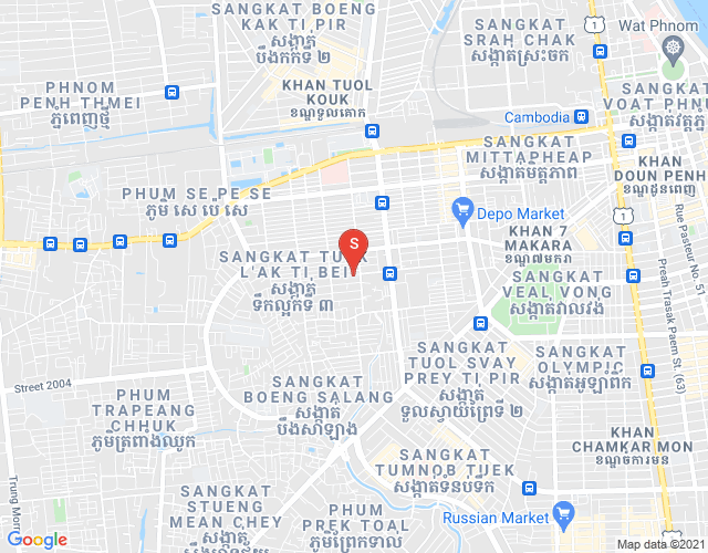 Mapa: Boeung Kak 2, Toul Kork, Phnom Penh