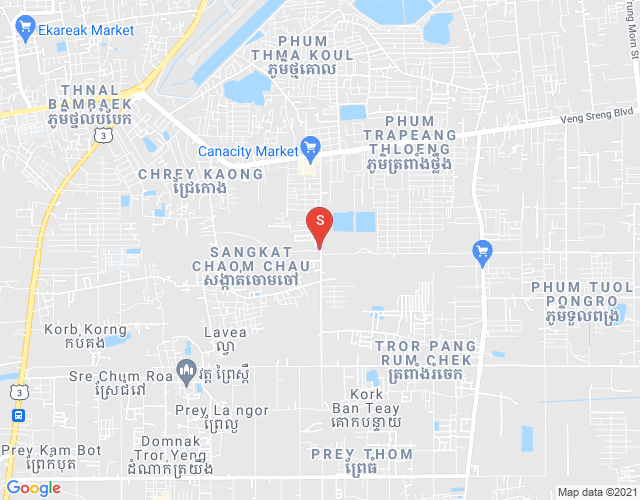 Mapa: Chaom Chau, Por Sen Chey, Phnom Penh