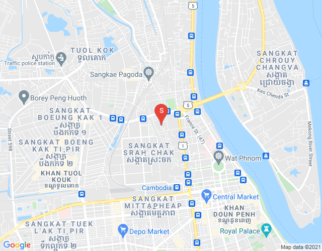 Map of 287 St., Boeung Kak 1, Toul Kork, Phnom Penh