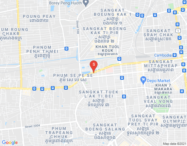 Map of Boeung Kak 1, Toul Kork, Phnom Penh