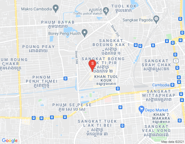 Mapa: Boeung Kak 2, Toul Kork, Phnom Penh