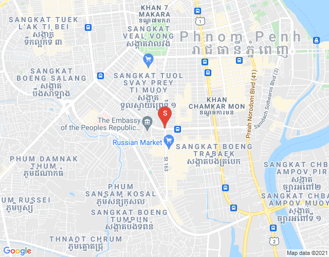 Mapa: Tonle Bassac, Chamkarmon, Phnom Penh