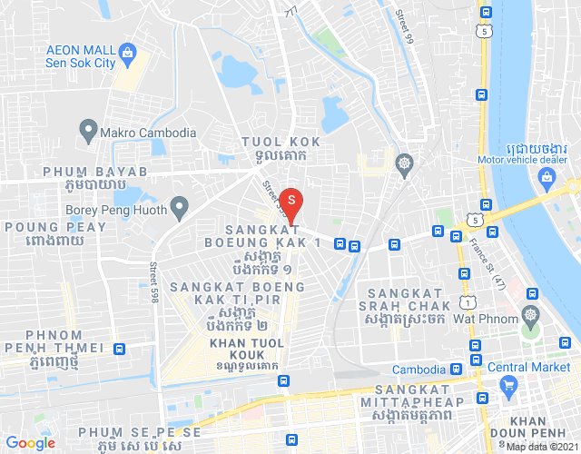 Mapa: Boeung Kak 1, Toul Kork, Phnom Penh