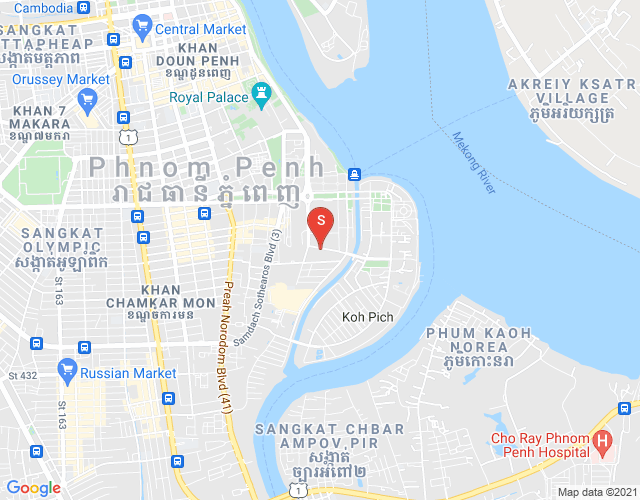 Map of Tonle Bassac, Chamkarmon, Phnom Penh