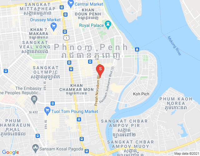 Map of Tonle Bassac, Chamkarmon, Phnom Penh