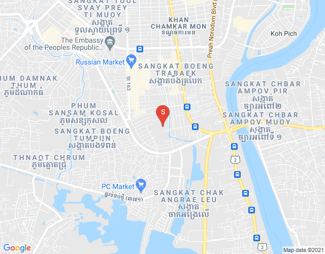 ផែនទី ផ្សារដើមថ្កូវ, ចំការមន, ភ្នំពេញ