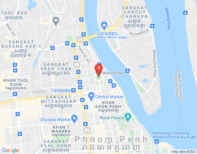 Map of Wat Phnom, Daun Penh, Phnom Penh