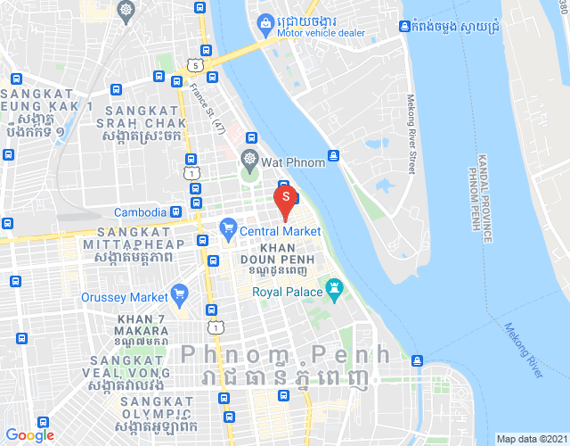 Mapa: Phsar Chas, Daun Penh, Phnom Penh