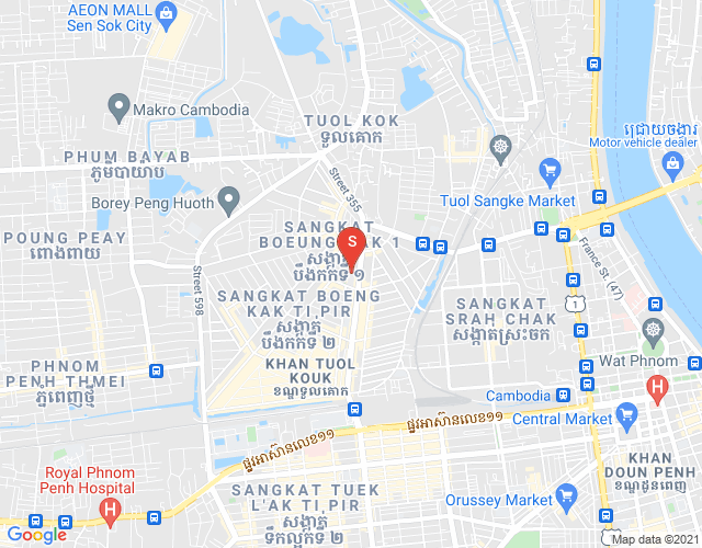 Mapa: Boeung Kak 1, Toul Kork, Phnom Penh