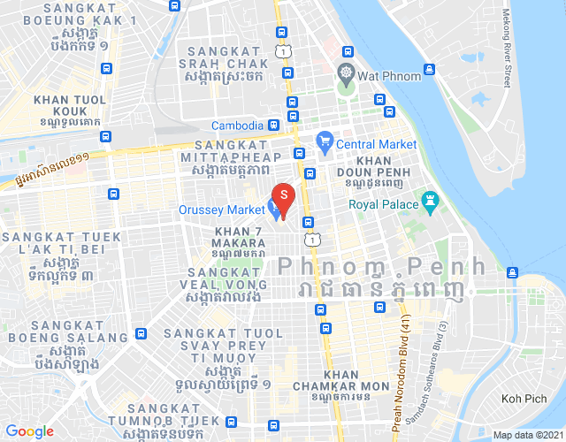 Mapa: Ou Ruessei 1, 7 Makara, Phnom Penh