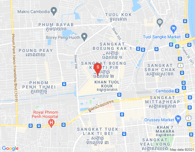 Carte de Boeung Kak 2, Toul Kork, Phnom Penh