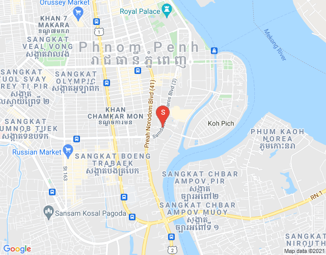 Mapa: Tonle Bassac, Chamkarmon, Phnom Penh