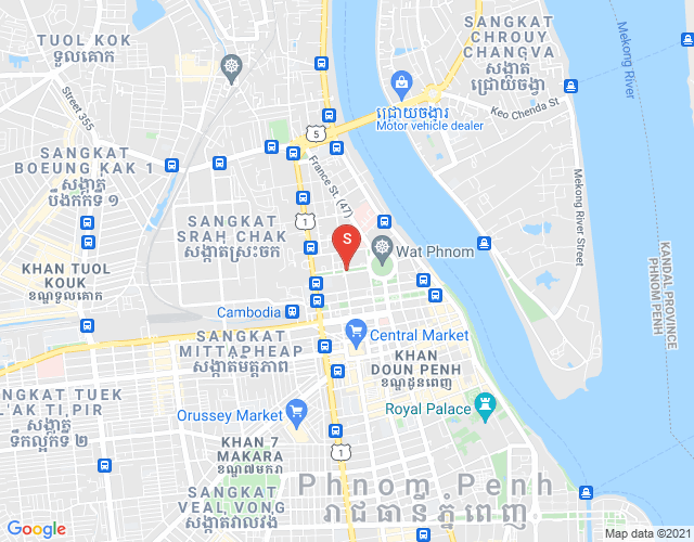 Mapa: Wat Phnom, Daun Penh, Phnom Penh