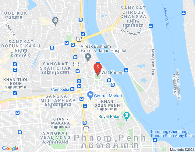 Mapa: Wat Phnom, Daun Penh, Phnom Penh