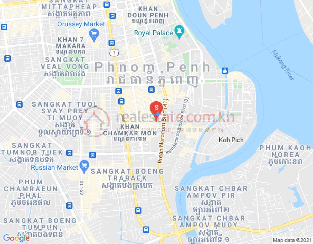 Mapa: Veal Vong, 7 Makara, Phnom Penh